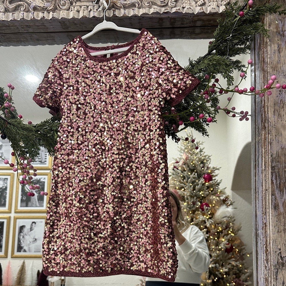 Primark Shimmering Pink and Gold Sequin Dress
